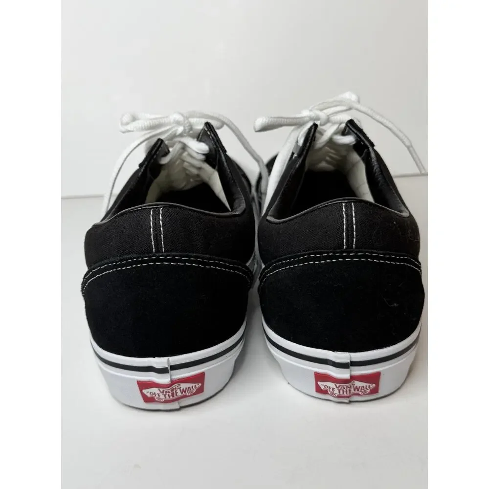 VANS Old Skool Back White Low Top Sneakers Men's 10.5 Classic Skate Shoes NWOB